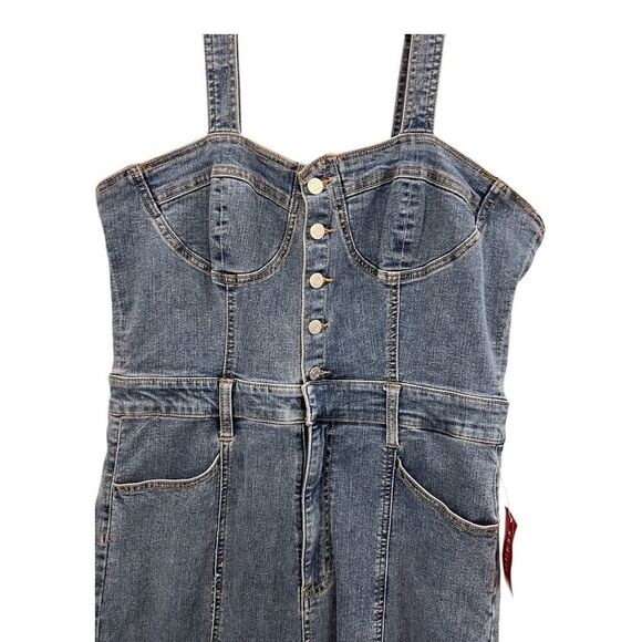 GUESS Vanessa sweetheart Denim overall Size 32 Blue Sweetheart Neckline Casual - Picture 3 of 10